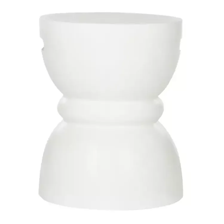 Outdoor Tables-Kirklands Home Drum Accent Table with Handles Ivory