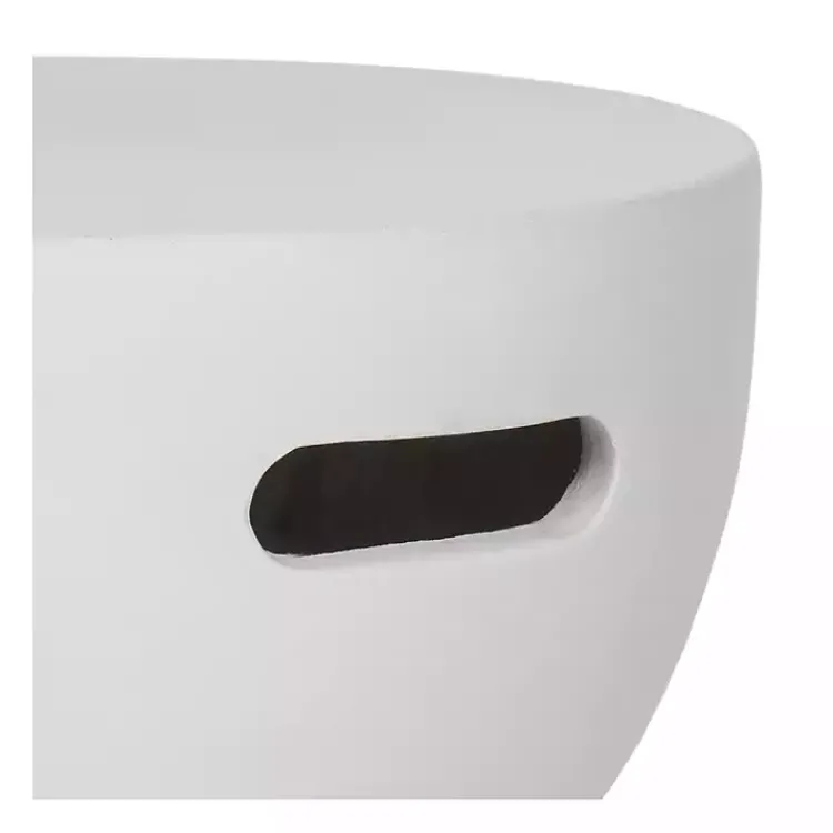 Outdoor Tables-Kirklands Home Drum Accent Table with Handles Ivory