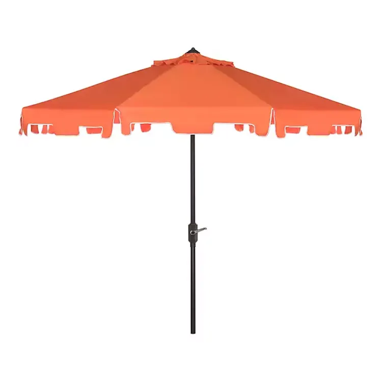 Outdoor Accent Furniture-Kirklands Home Tilt Crank 9 ft. Outdoor Metal Umbrella Orange