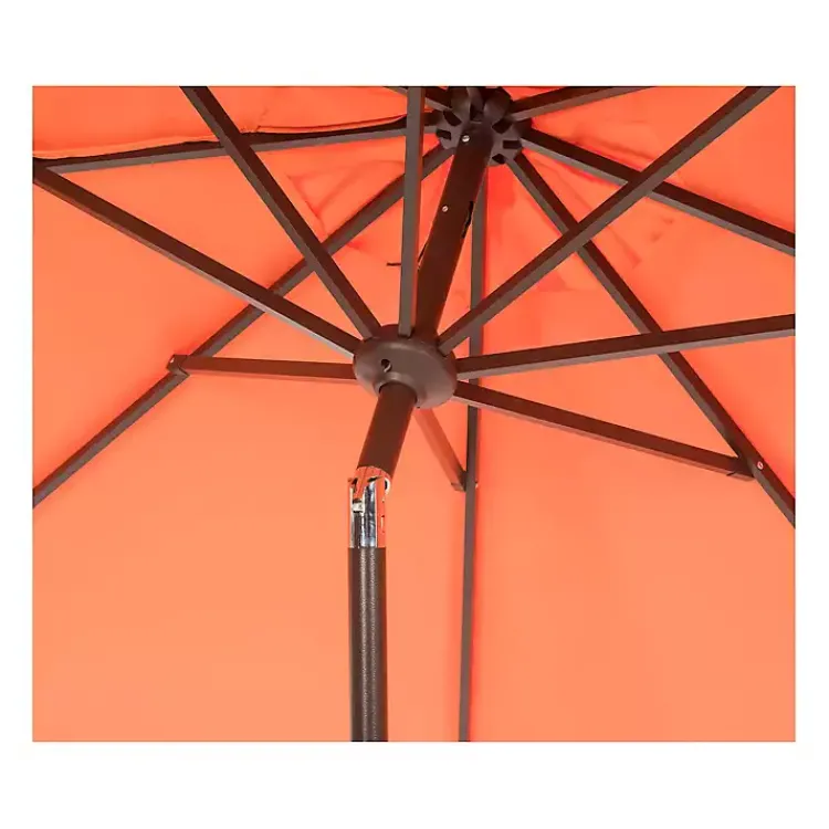 Outdoor Accent Furniture-Kirklands Home Tilt Crank 9 ft. Outdoor Metal Umbrella Orange