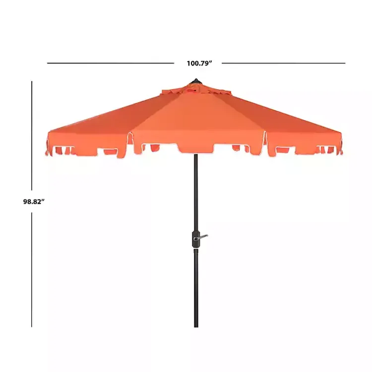 Outdoor Accent Furniture-Kirklands Home Tilt Crank 9 ft. Outdoor Metal Umbrella Orange