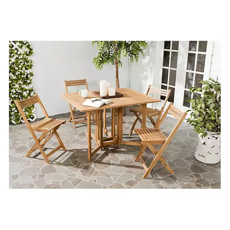 Outdoor Dining-Kirklands Home Natural Acacia Wood 4-pc. Foldable Dining Set