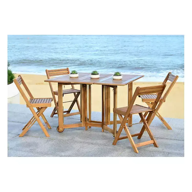 Outdoor Dining-Kirklands Home Natural Acacia Wood 4-pc. Foldable Dining Set
