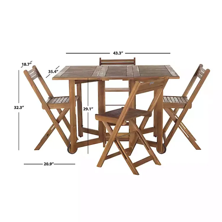 Outdoor Dining-Kirklands Home Natural Acacia Wood 4-pc. Foldable Dining Set