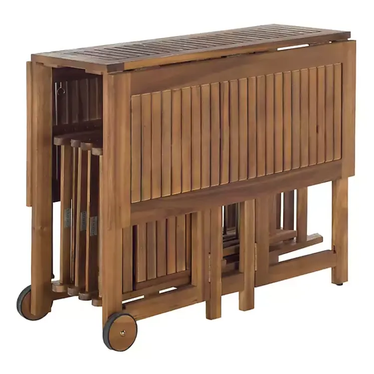 Outdoor Dining-Kirklands Home Natural Acacia Wood 4-pc. Foldable Dining Set