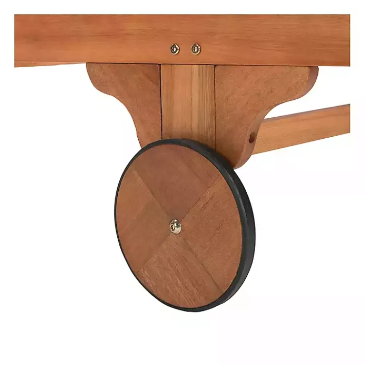 Outdoor Seating-Kirklands Home Natural Wood Chaise with Table and Striped Cushion