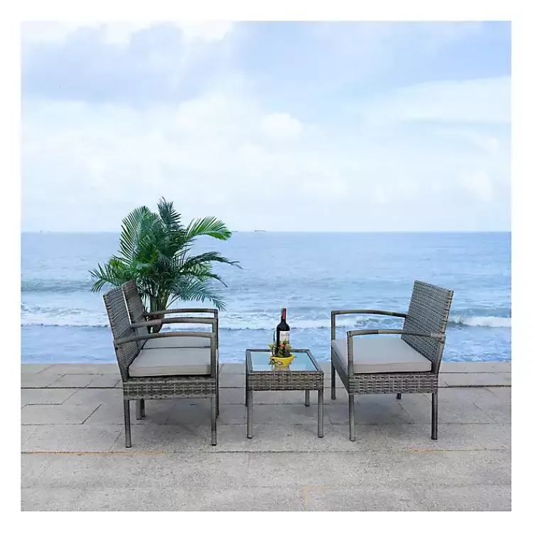 Outdoor Sets-Kirklands Home Wicker Frame 4-pc. Outdoor Living Set Gray