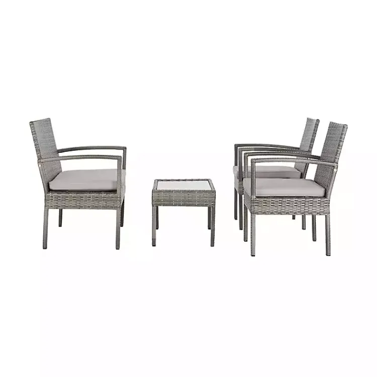 Outdoor Sets-Kirklands Home Wicker Frame 4-pc. Outdoor Living Set Gray