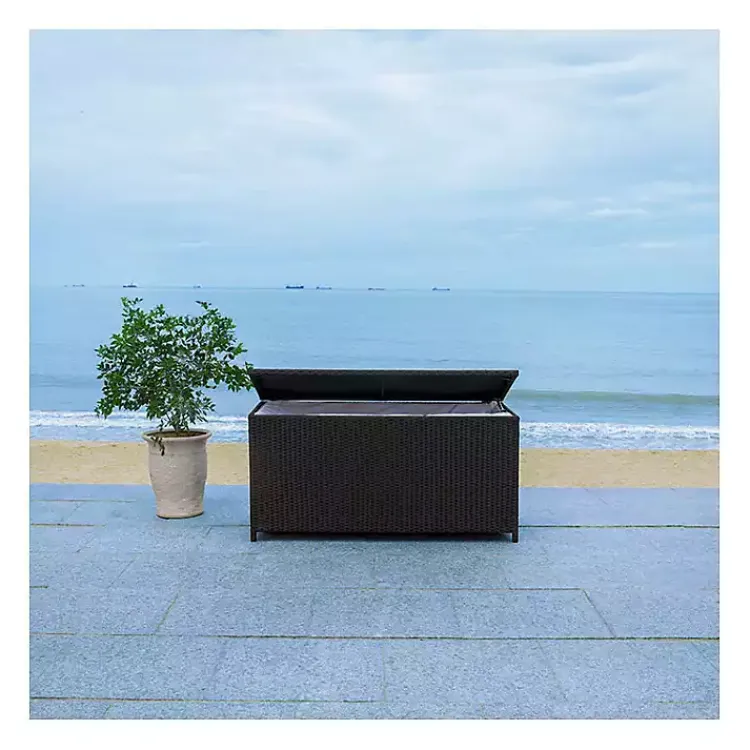 Outdoor Accent Furniture-Kirklands Home Wicker Outdoor Storage Box Black