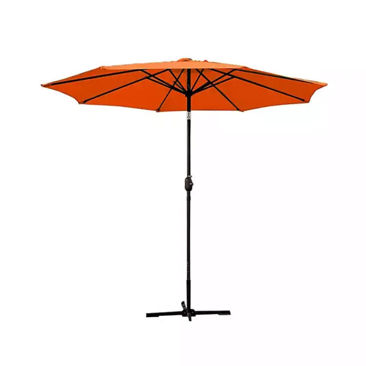 Outdoor Accent Furniture-Kirklands Home 9 ft. Hand Crank Tilt Umbrella Orange