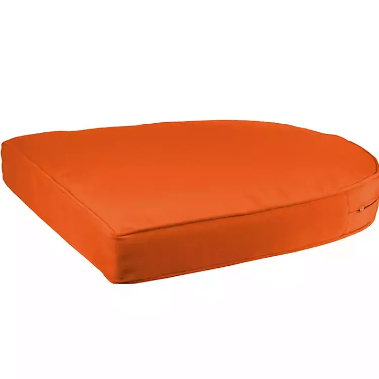 Outdoor Cushions & Pillows-Kirklands Home Outdoor Wicker Seat Cushion Orange