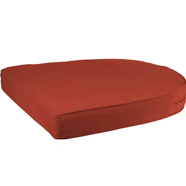 Outdoor Cushions & Pillows-Kirklands Home Brick Outdoor Wicker Seat Cushion Red