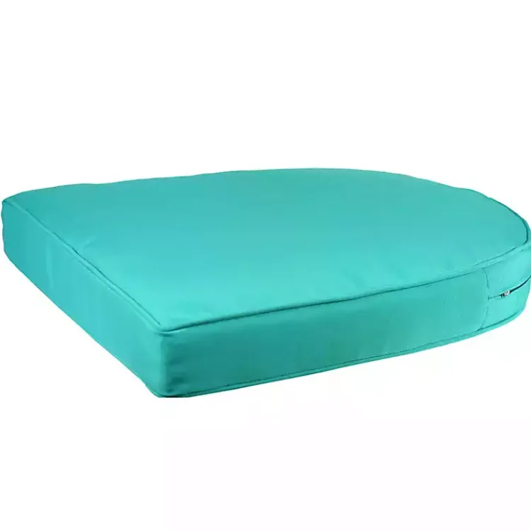 Outdoor Cushions & Pillows-Kirklands Home Turquoise Outdoor Wicker Seat Cushion Blue