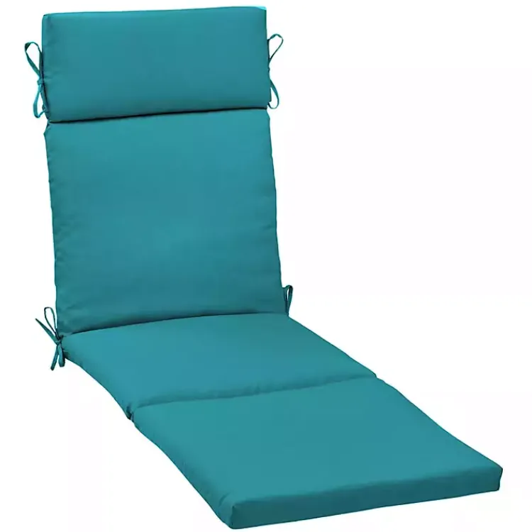Outdoor Cushions & Pillows-Kirklands Home Lake Leala Outdoor Chaise Cushion Blue