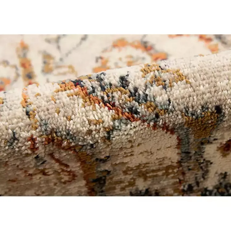 Area Rugs-Kirklands Home Beige and Gold Medallion Area Rug, 5x7