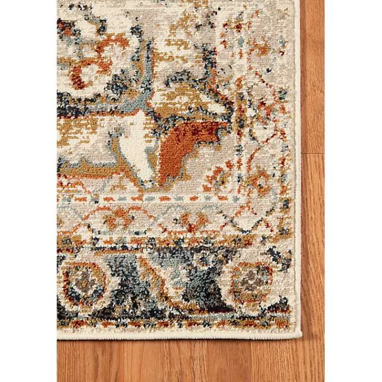 Area Rugs-Kirklands Home Beige and Gold Medallion Area Rug, 5x7