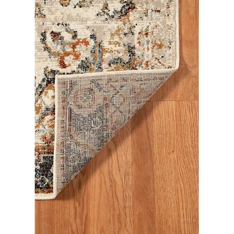 Area Rugs-Kirklands Home Beige and Gold Medallion Area Rug, 5x7