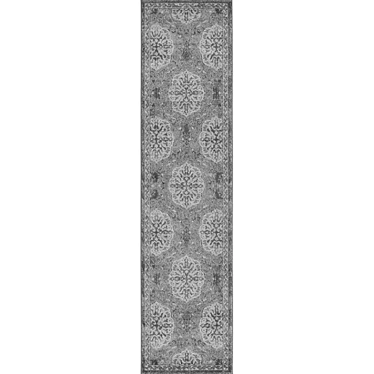 Area Rugs-Kirklands Home Bordered Pattern Runner, 2x10 Brown