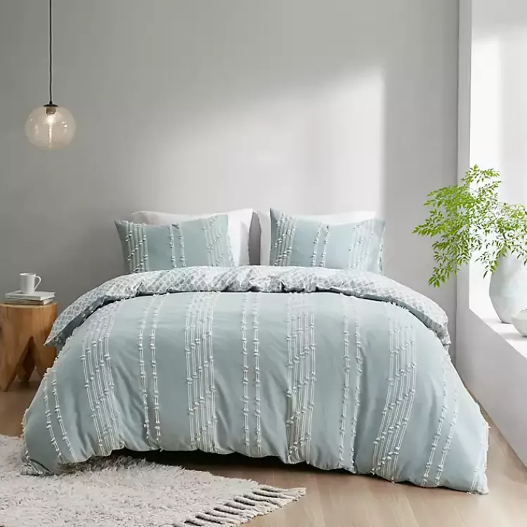 Comforters-Kirklands Home Stripe Diamond California King Comforter Set Green