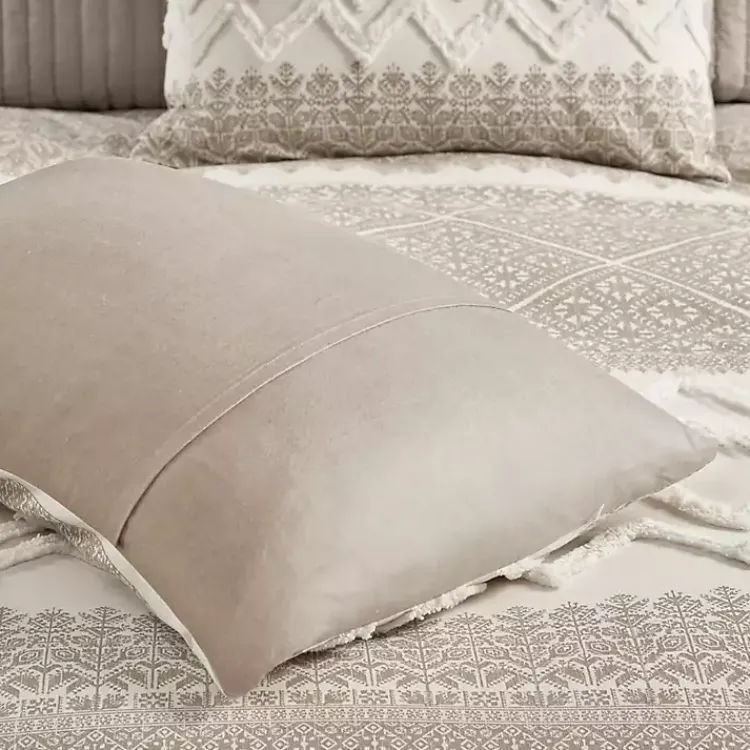 Duvets-Kirklands Home Gray and White 3-pc. California King Duvet Set