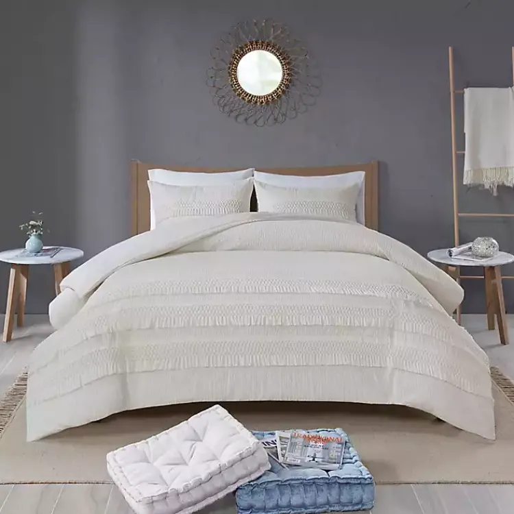 Comforters-Kirklands Home Tassels California King 3-pc. Comforter Set White