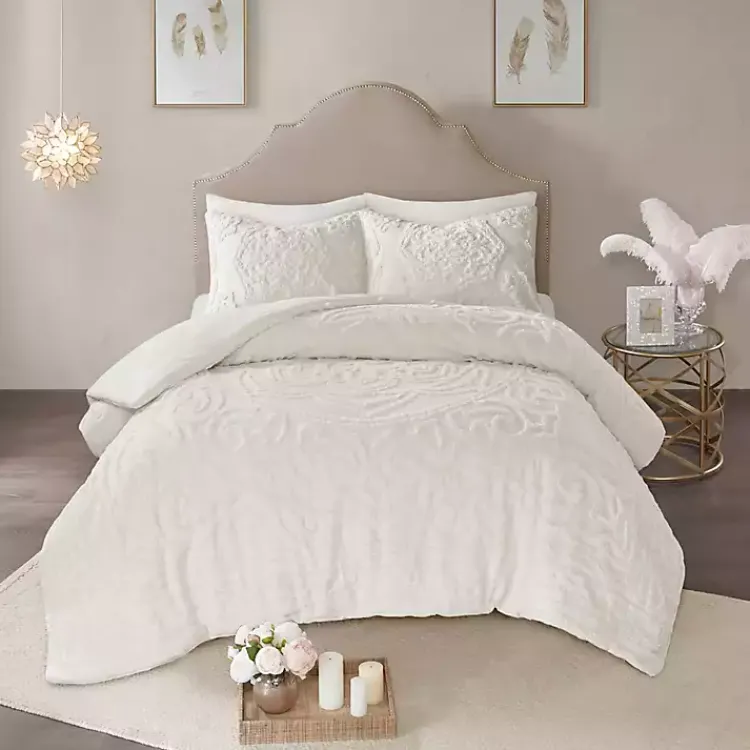 Comforters-Kirklands Home Medallion Full/Queen 3-pc. Comforter Set White