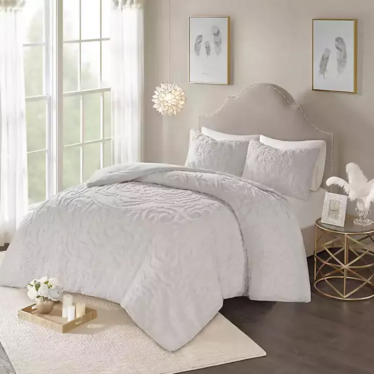 Comforters-Kirklands Home Medallion Full/Queen 3-pc. Comforter Set Gray