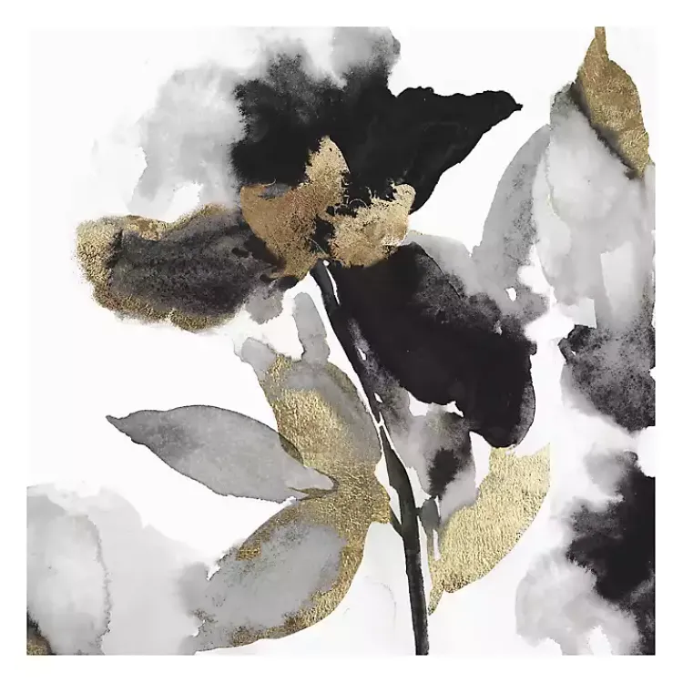 Canvas Art-Kirklands Home Black Leaves II Giclee Canvas Art Print, 30x30 in.