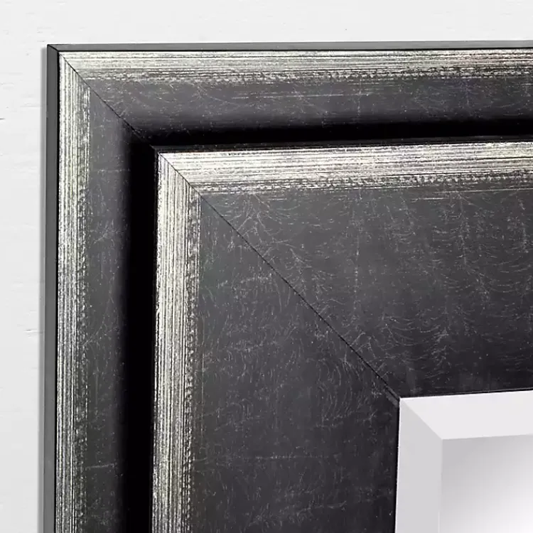 Framed Mirrors-Kirklands Home Black Two Step Beveled Frame Vanity Mirror