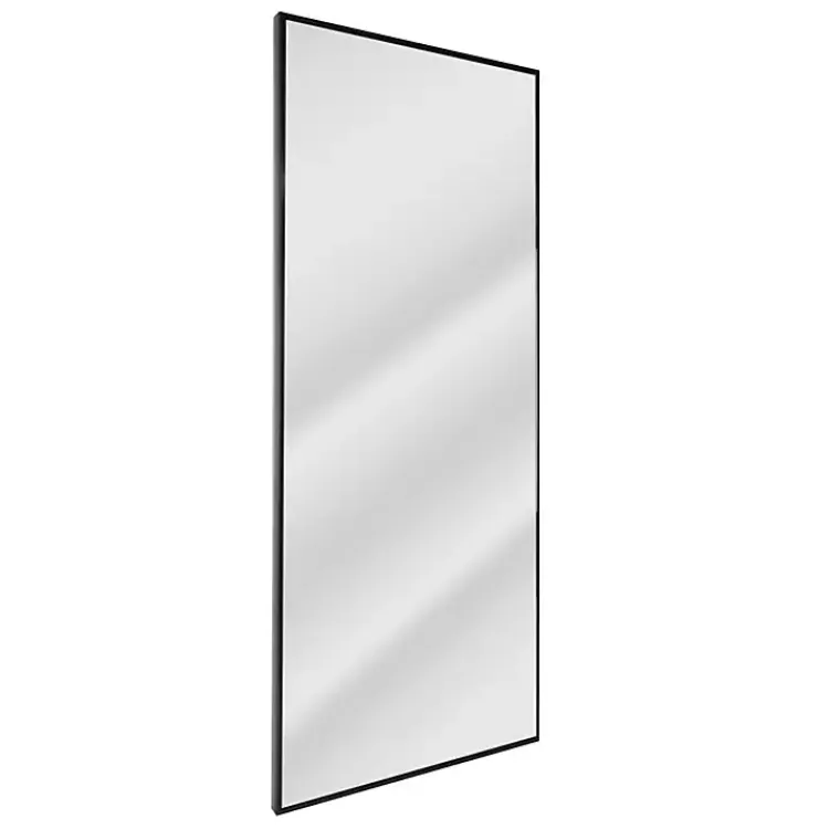 Framed Mirrors-Kirklands Home Glossy Black Frame Leaning Mirror
