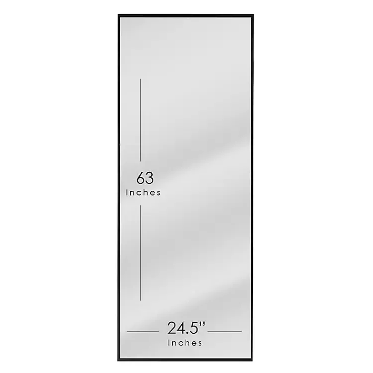 Framed Mirrors-Kirklands Home Glossy Black Frame Leaning Mirror