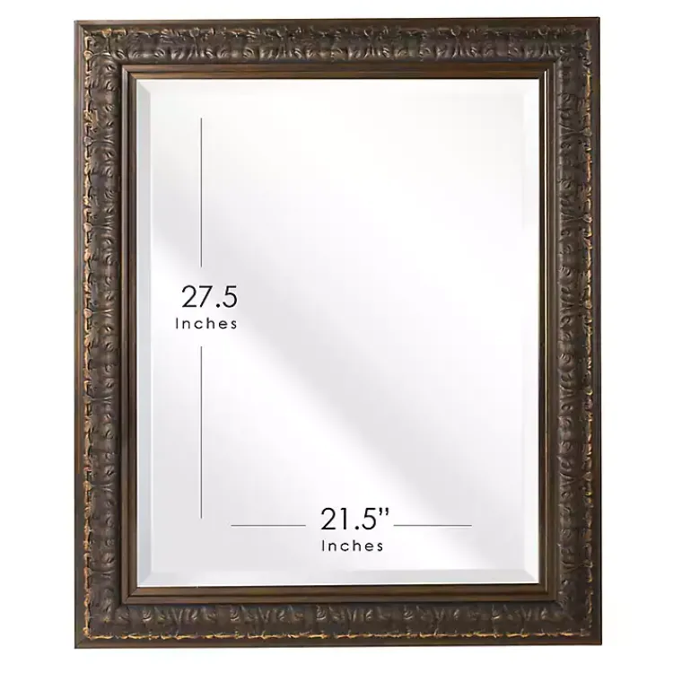 Decorative Mirrors-Kirklands Home Bronze Ornate Beveled Framed Wall Mirror