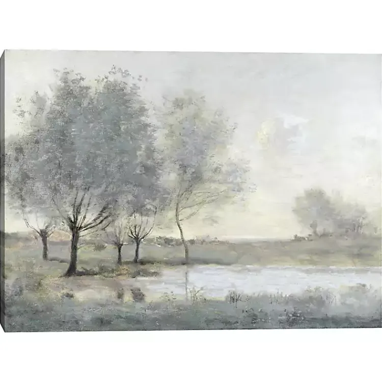 Canvas Art-Kirklands Home By the Pond II Canvas Art Print Gray