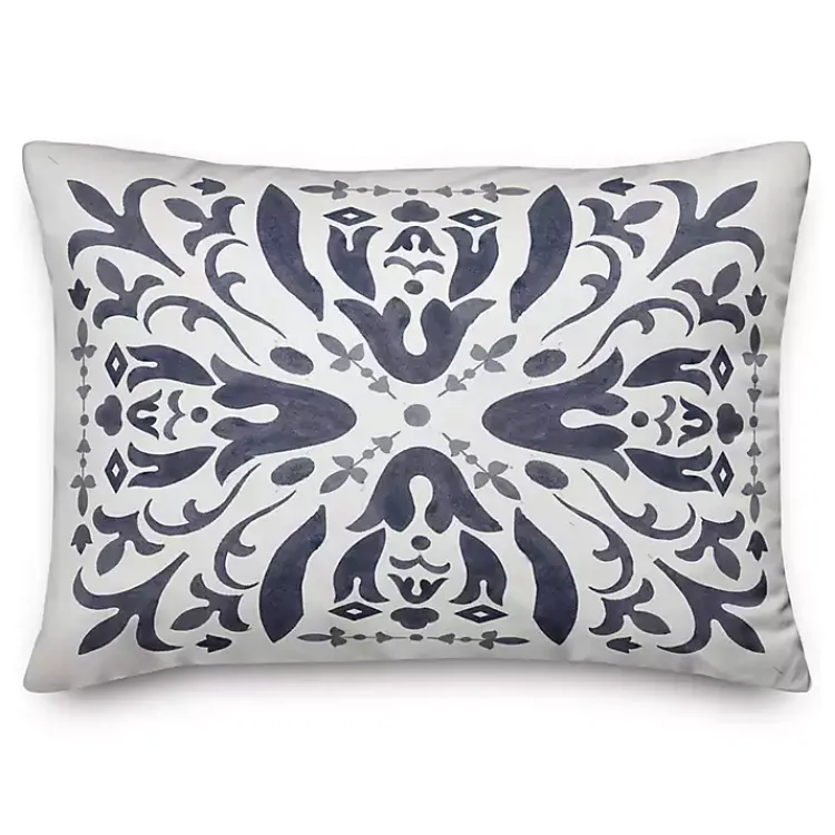 Outdoor Cushions & Pillows-Kirklands Home Distressed Navy Outdoor Pillow