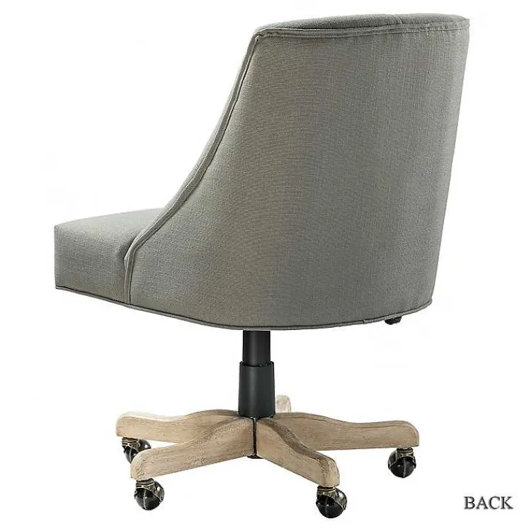 Office Furniture-Kirklands Home Dylan Upholstered Office Chair Gray