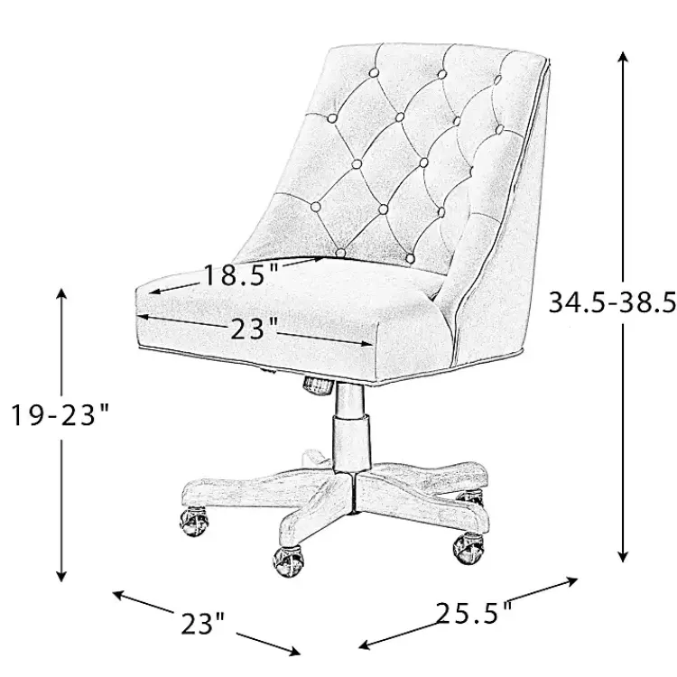 Office Furniture-Kirklands Home Dylan Upholstered Office Chair Gray