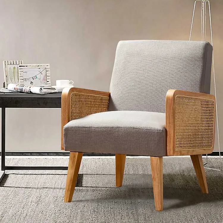 Accent Chairs-Kirklands Home Upholstered Velvet Accent Chair Gray