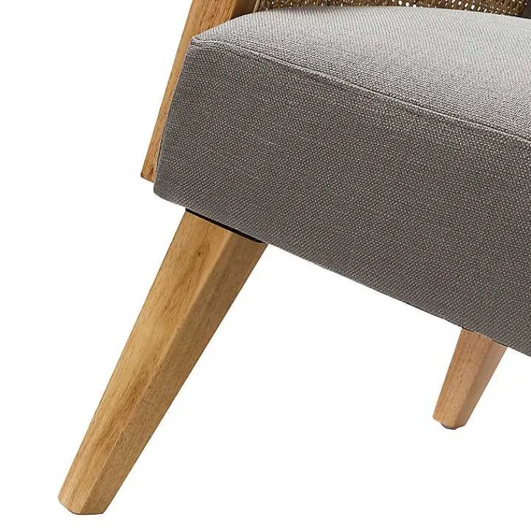 Accent Chairs-Kirklands Home Upholstered Velvet Accent Chair Gray