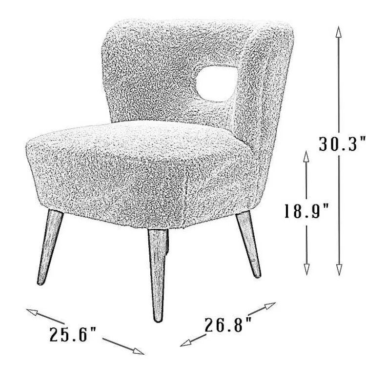 Accent Chairs-Kirklands Home Cream Fluffy Wingback Accent Chair White