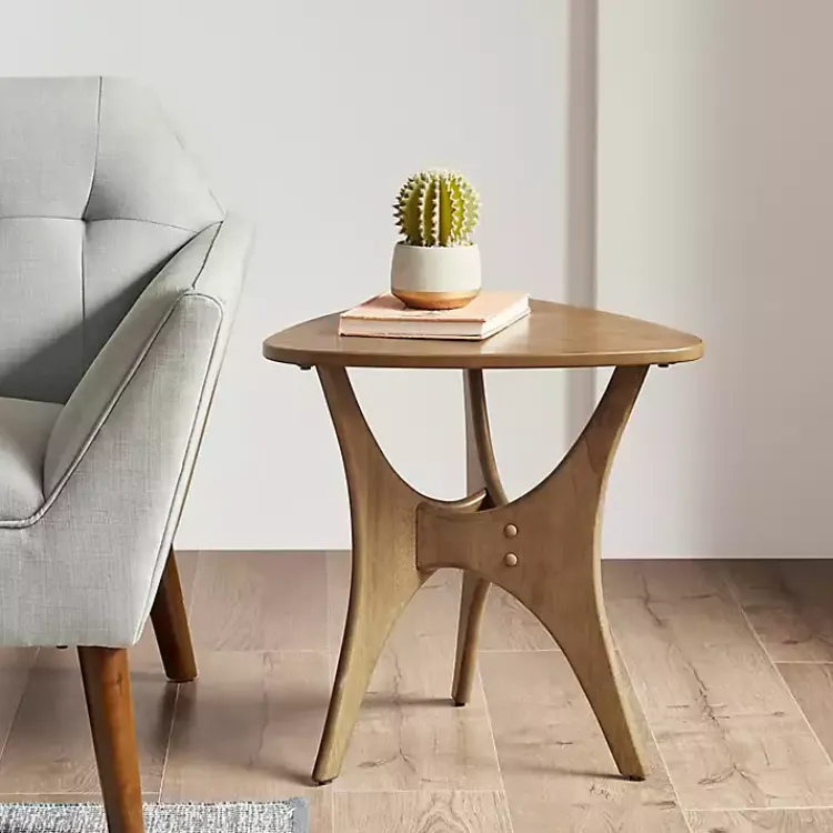 Accent & End Tables-Kirklands Home Savannah Wooden Triangle Accent Table Brown