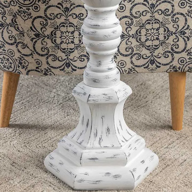 Floor Lamps-Kirklands Home Distressed White Floor Lamp