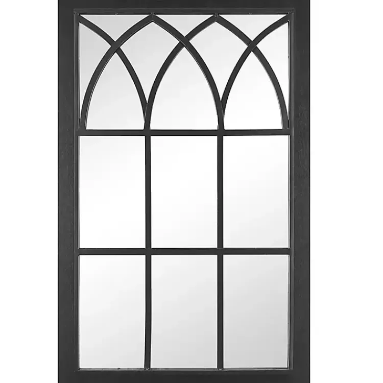 Decorative Mirrors-Kirklands Home Grandview Arched Frame Mirror Black