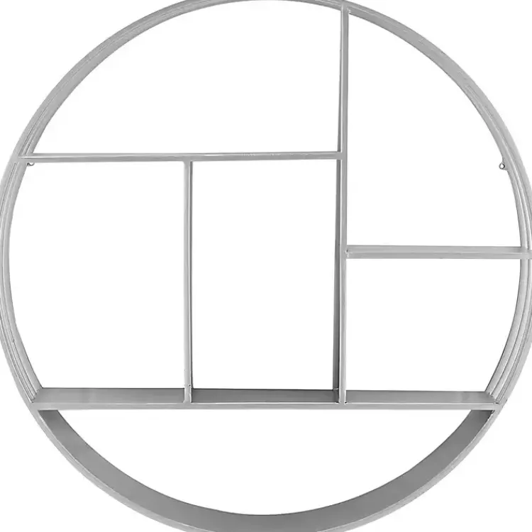Shelves-Kirklands Home Circular Open Sides Floating Shelf Silver