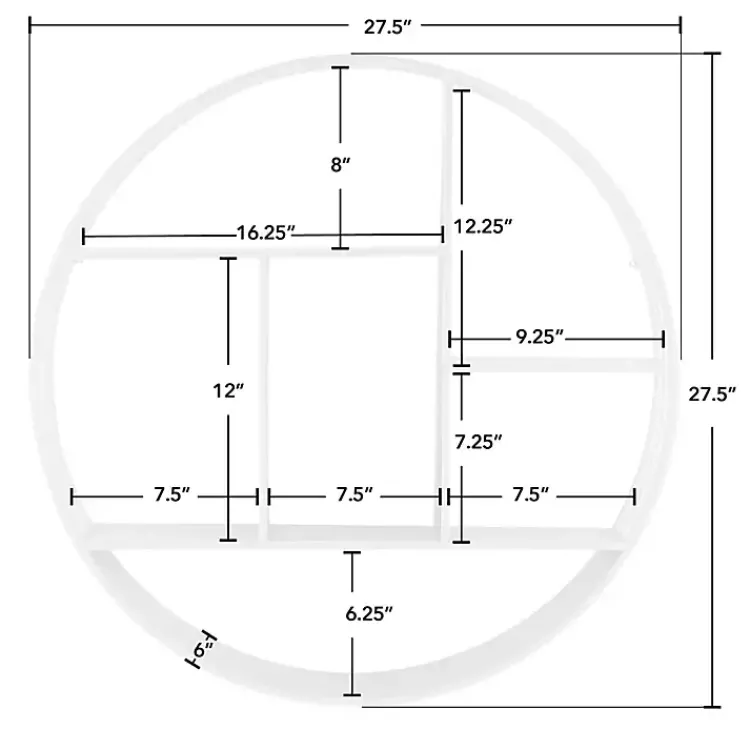Shelves-Kirklands Home Circular Open Sides Floating Shelf Silver