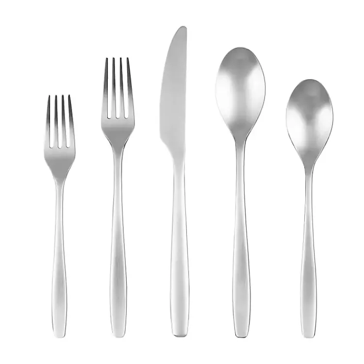 Flatware & Cutlery-Kirklands Home Satin Metal Classic 20-pc. Flatware Set Silver