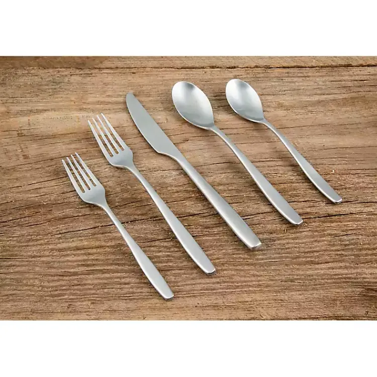 Flatware & Cutlery-Kirklands Home Satin Metal Classic 20-pc. Flatware Set Silver
