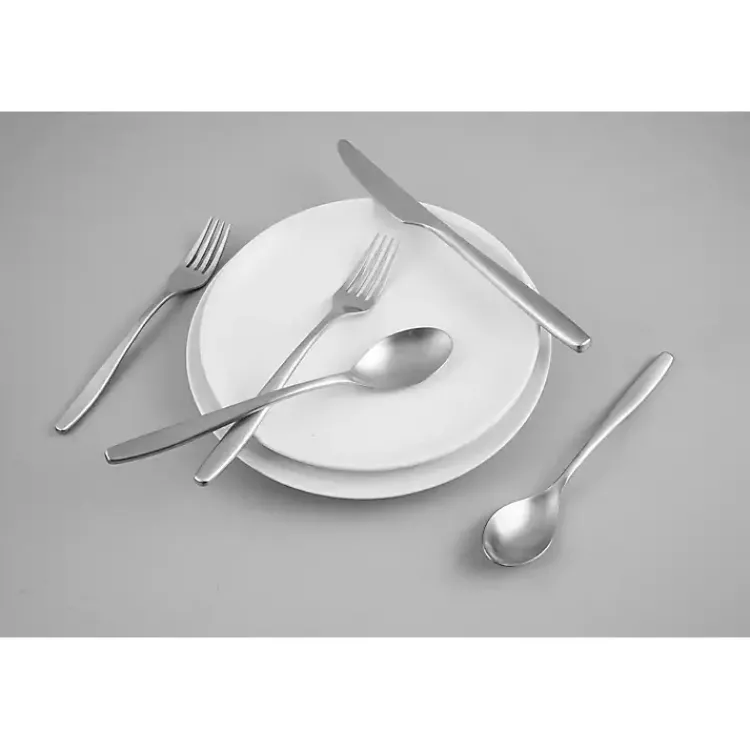 Flatware & Cutlery-Kirklands Home Satin Metal Classic 20-pc. Flatware Set Silver