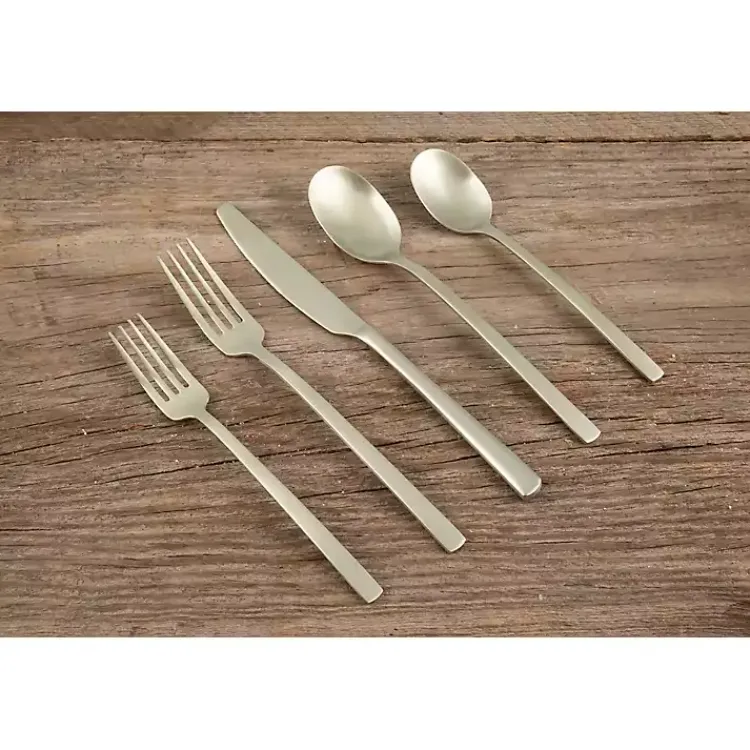 Flatware & Cutlery-Kirklands Home Champagne Glimmer 20-pc. Flatware Set Gold