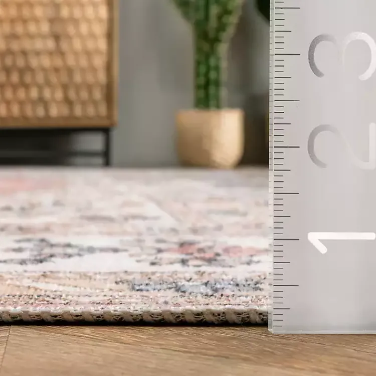 Area Rugs-Kirklands Home Vintage Floral Washable Runner Orange