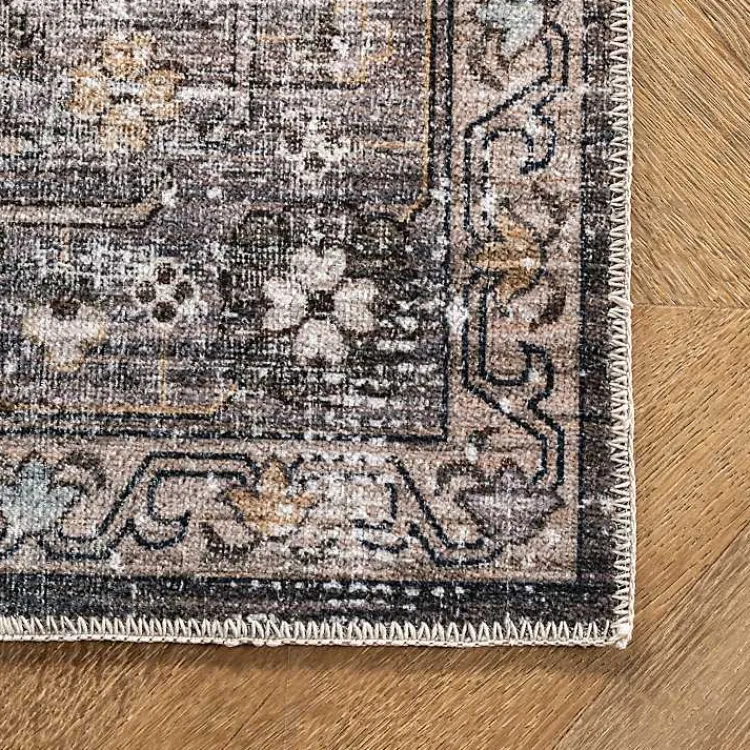 Accent Rugs-Kirklands Home Orange Distressed Medallion Washable Runner